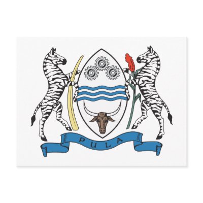 Botswana Coat of Arms Postcard by FlagTshirts