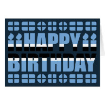 Botswana Flag Birthday Card