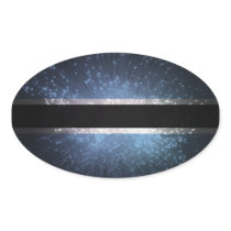 Botswana Flag Firework Oval Stickers