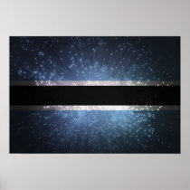 Botswana Flag Firework Print