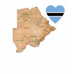 Botswana Flag Heart Map Fitted AA T-Shirt