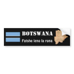 Botswana Flag Map Text Bumper Sticker