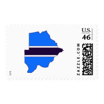 Botswana flag map postage