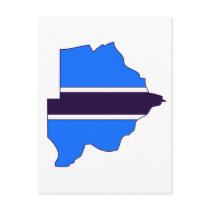 Botswana flag map postcards