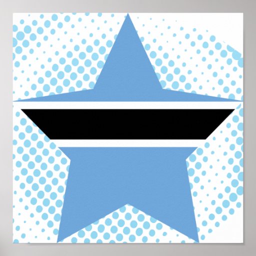 Botswana Star Poster
