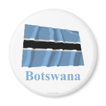 Botswana Waving Flag with Name magnets
