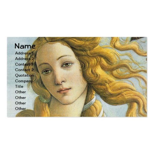 Botticelli Birth of Venus (detail) Business Cards (front side)
