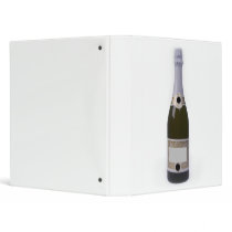 Bottle of Champagne with blank label 3 Ring Binders