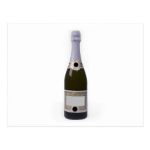 Bottle of Champagne with blank label Post Cards