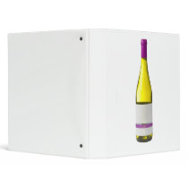Bottle of quality wine with blank label vinyl binders