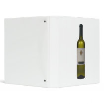Bottle of quality wine with blank label binder