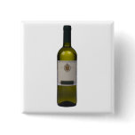 Bottle of quality wine with blank label pinback buttons