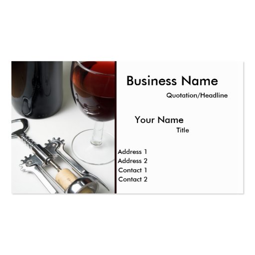 Bottle of Wine Business Cards (front side)