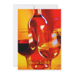 Bottle of Wine, Glasses of Red & White Invited