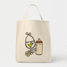 bottle rattle bib peach canvas bag