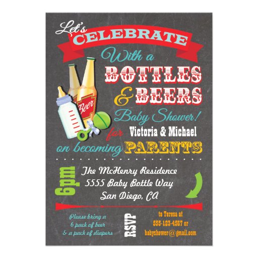 Bottles and Beer Couples baby shower invitations