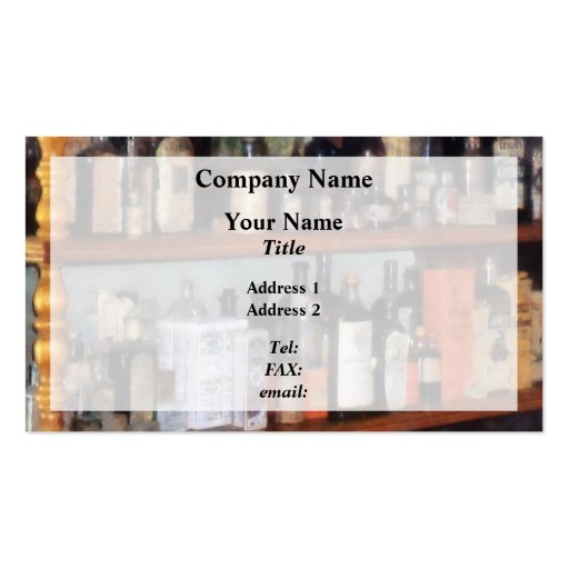 Bottles in General Store Business Cards (front side)