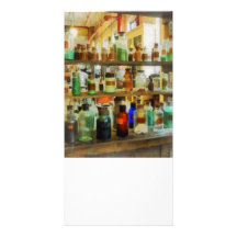 Bottles of Chemicals Green and Brown Photo Card
