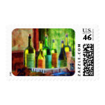Bottles of Wine Near Window Stamp
