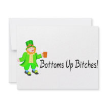 Bottoms Up Bitches Leprechaun Custom Announcements