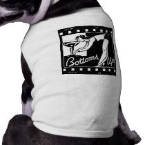Bottoms Up Retro Lady Drinking Huge Martini Pet T-shirt