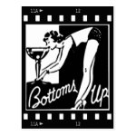 Bottoms Up Retro Lady Drinking Huge Martini Post Card Bottoms Up Retro Lady Drinking Huge Martini Post Card