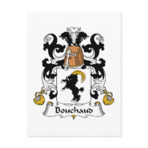 Bouchaud Family Crest postcards by coatsofarms Bouchaud Family Crest postcards