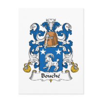 Bouche Family Crest postcards by coatsofarms Bouche Family Crest postcards