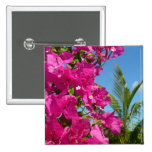Bougainvillea and Palm Tree Button