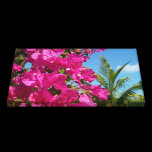 Bougainvillea and Palm Tree Canvas Print