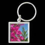 Bougainvillea and Palm Tree Keychain