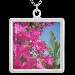 Bougainvillea and Palm Tree Necklace