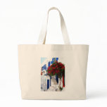 Bougainvillea growing outside a house, Mykonos Canvas Bag