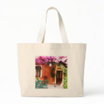Bougainvillea growing outside a house, Mykonos, Gr Canvas Bags