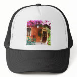 Bougainvillea growing outside a house, Mykonos, Gr Hats