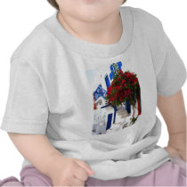 Bougainvillea growing outside a house, Mykonos t-shirts