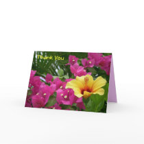 Bougainvillea & Hibiscus Thank You Card by dlgray Bougainvillea & Hibiscus Thank You Card