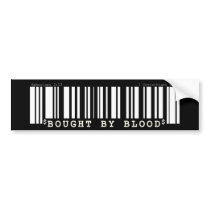 Bought by blood Christan bar code bumper sticker bumper stickers