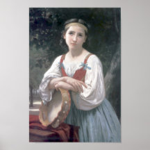 Bouguereau - Bohemienne au Tambour de Basque Posters