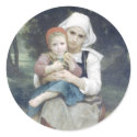 Bouguereau - Frere et Soeur Bretons stickers