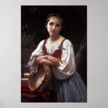 Bouguereau-Gypsy Girl with a Basque Drum Posters