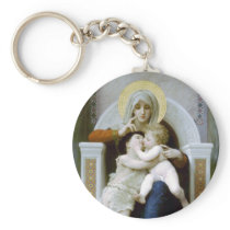 Bouguereau - La Vierge, L'Enfant Jésus et Saint Je Key Chains