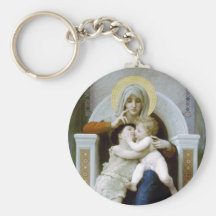 Bouguereau - La Vierge, L'Enfant Jésus et Saint Je Key Chains