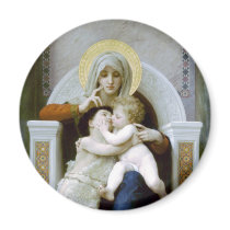 Bouguereau - La Vierge, L'Enfant Jésus et Saint Je Magnet