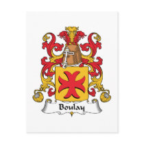 Boulay Family Crest postcards by coatsofarms Boulay Family Crest postcards