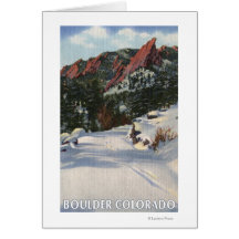 Boulder, Colorado - Flatirons in Winter Cards