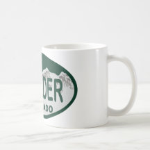 Boulder license oval coffee mugs