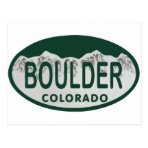Boulder license oval post card