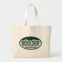Boulder license oval tote bag