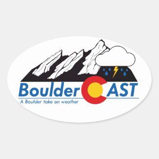BoulderCAST Glossy Oval Stickers 4.5" x 3"